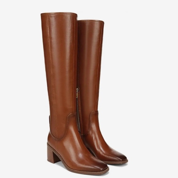 NEW $265 Naturalizer Edit Ebba Brown leather heeled boot 7.5 Wide Calf - Picture 1 of 7